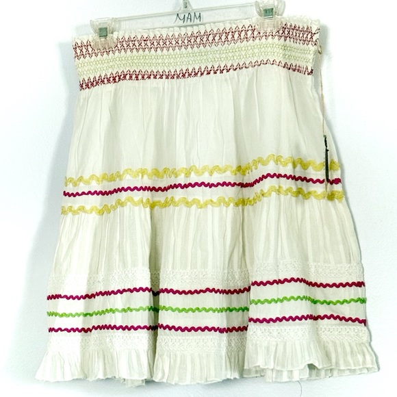 NWT Double D Ranch Cream Embellished Embroidered Mini Dress - Large - Picture 1 of 6